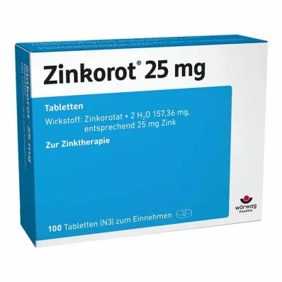 Zinkorot 25 mg høydose sinktabletter, 100 stk