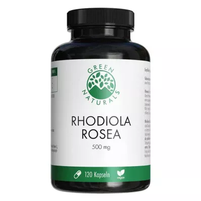 GREEN NATURALS Rhodiola Rosea 500 mg høydosekapsler, 120 stk