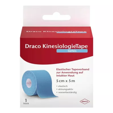 Draco kinesiologitape 5 cmx5 m turkis, 1 stk Draco kinesiologitape 5 cmx5 m turkis, 1 stk