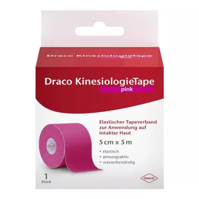 Draco kinesiologitape 5 cmx5 m rosa, 1 stk Draco kinesiologitape 5 cmx5 m rosa, 1 stk