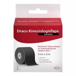 DRACO KINESIOLOGIETAPE 5 cmx5 m svart, 1 stk