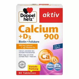 DOPPELHERZ Kalsium 900+D3 tabletter, 80 stk