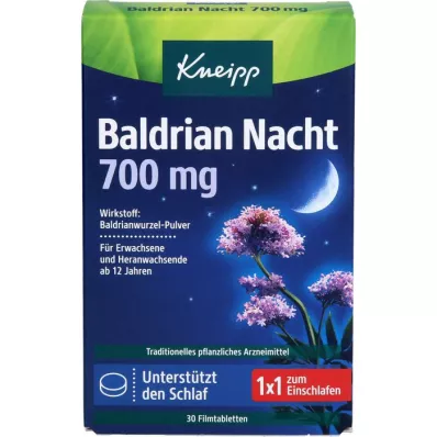 KNEIPP Valerian Night 700 mg filmdrasjerte tabletter, 30 kapsler