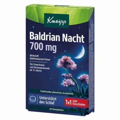 KNEIPP Valerian Night 700 mg filmdrasjerte tabletter, 30 kapsler