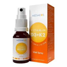 VITAMIN D3+K2 1000 I.E. 20 µg Mediakos Vital Spray, 20 ml