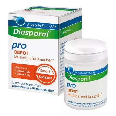 Magnesium Diasporal pro D3 + K2 Depot Muscle + Bentabletter, 30 stk Magnesium Diasporal pro D3 + K2 Depot Muscle + Bentabletter, 30 stk