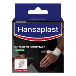 HANSAPLAST Robust sportstape 2,5 cm x 10 m hvit, 1 stk
