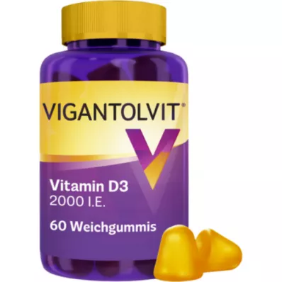 VIGANTOLVIT 2000 IE vitamin D3 mykt tyggegummi, 60 stk