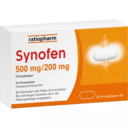 SYNOFEN 500 mg/200 mg filmdrasjerte tabletter, 20 stk