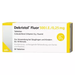 DEKRISTOL Fluor 500 I.E./0,25 mg tabletter, 90 stk