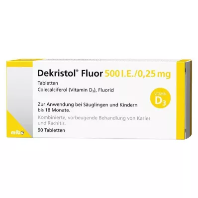 DEKRISTOL Fluor 500 I.E./0,25 mg tabletter, 90 stk