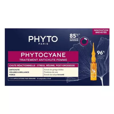 PHYTOCYANE Cure reaksjonært hårtap kvinner, 12X5 ml