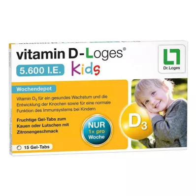 VITAMIN D-LOGES 5 600 I.E. Kids tyggetabletter, 15 stk