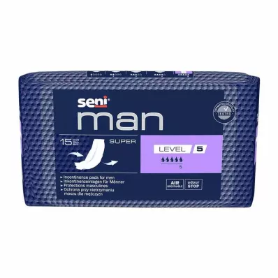 Seni® Man inkontinenspute super level 5, 15 stk