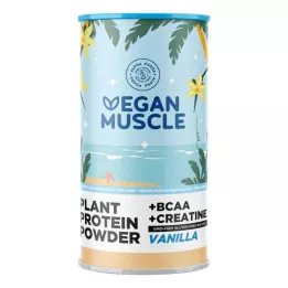 VEGAN MUSCLE Protein Vaniljeprotein+kreatinpulver, 600 g