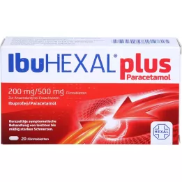 IBUHEXAL pluss paracetamol 200 mg/500 mg filmdrasjerte tabletter, 20 stk