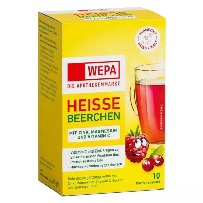 Wepa varme bær + vitamin C + sink + magnesiumpulver, 10X10 g Wepa varme bær + vitamin C + sink + magnesiumpulver, 10X10 g