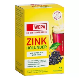 WEPA Zink Elder+Vit.C+Zink sukkerfritt pulver, 10X10 g