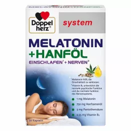 DOPPELHERZ Systemkapsler med melatonin og hampolje, 30 stk