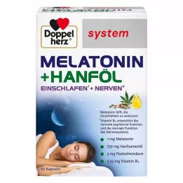 DOPPELHERZ Melatonin + hampolje systemkapsler, 60 stk