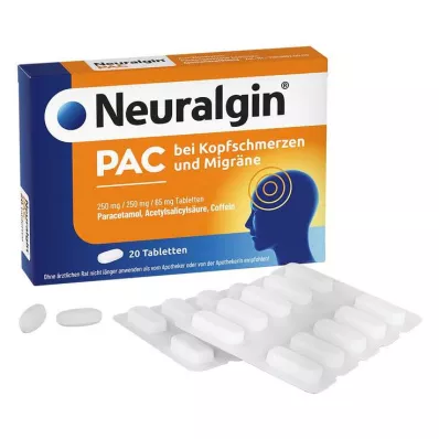 NEURALGIN PAC mot hodepine og migrene Tabletter, 20 stk NEURALGIN PAC mot hodepine og migrene Tabletter, 20 stk