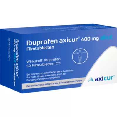 IBUPROFEN axicur 400 mg akutt filmdrasjerte tabletter, 50 stk