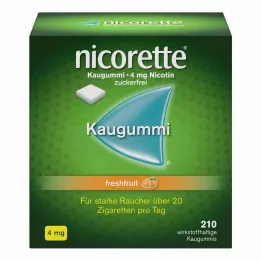NICORETTE Tyggegummi 4 mg frisk frukt, 210 stk