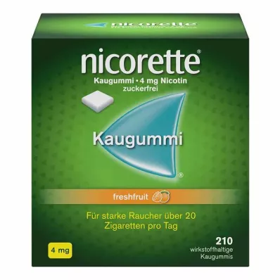 NICORETTE Tyggegummi 4 mg frisk frukt, 210 stk