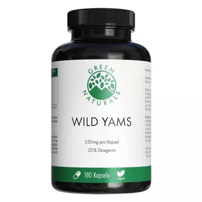 GREEN NATURALS Wild Yam veganske høydosekapsler, 180 stk GREEN NATURALS Wild Yam veganske høydosekapsler, 180 stk