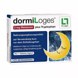 DORMILOGES 3 mg melatonin pluss tryptofan filmtablett, 60 stk