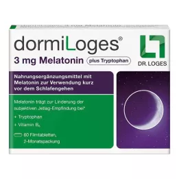 DORMILOGES 3 mg melatonin pluss tryptofan filmtablett, 60 stk
