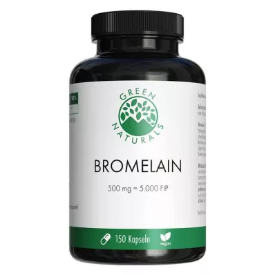 Green Naturals Bromelain 500 mg vegansk med 5000 Fip, 150 stk Green Naturals Bromelain 500 mg vegansk med 5000 Fip, 150 stk