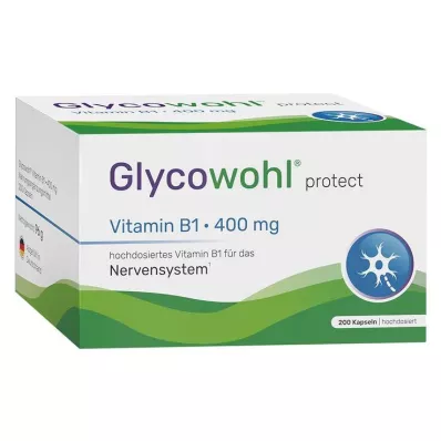 GLYCOWOHL Vitamin B1 Tiamin 400 mg høydosekapsler, 200 stk