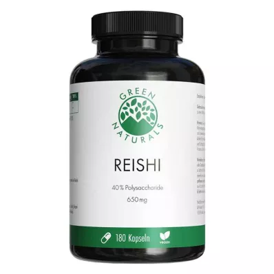 GREEN NATURALS Reishi 650 mg veganske høydosekapsler, 180 stk